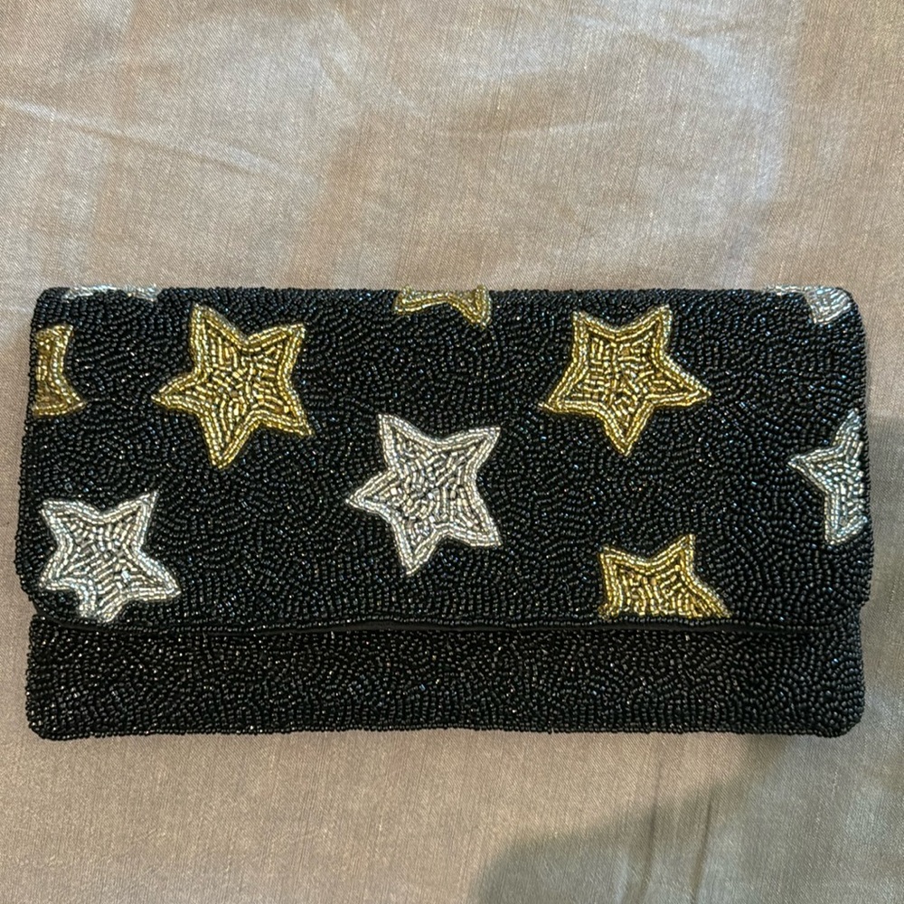 Stars Beaded Clutch